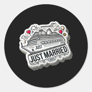 Just Married 2025 Wedding Rings Matching Couple Ne Runder Aufkleber