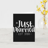 Just Married 2026 Honeymoon Wedding Couples Fiance Karte (Gelbe Blume)