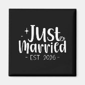 Just Married 2026 Honeymoon Wedding Couples Fiance Magnet (Vorne)