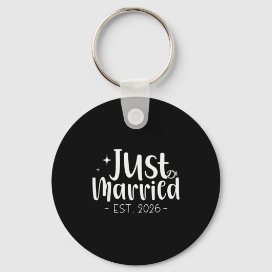 Just Married 2026 Honeymoon Wedding Couples Fiance Schlüsselanhänger (Vorderseite)