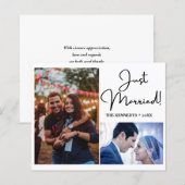 Just Married 2 Foto Collage Hochzeit Ankündigung (Vorne/Hinten)