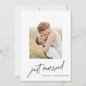 Just Married 2-Foto Hochzeit Elopement Ankündigung (Vorderseite)