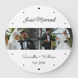 Just Married 2 Foto Hochzeit Große Wanduhr
