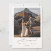 Just Married 2 Foto QR Code Hochzeit Ankündigung (Vorderseite)