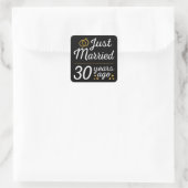 Just Married 30 Years Quadratischer Aufkleber (Tasche)