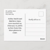 Just Married 3 Foto Hochzeit Ankündigung Postkarte (Rückseite)