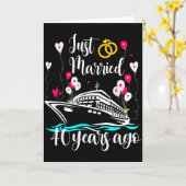Just Married 40 Years Ago 40th Anniversary Cruise  Karte (Gelbe Blume)