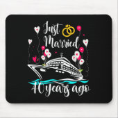 Just Married 40 Years Ago 40th Anniversary Cruise  Mousepad (Vorne)