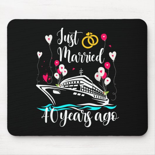 Just Married 40 Years Ago 40th Anniversary Cruise Mousepad (Vorne)