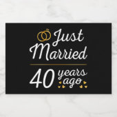 Just Married 40 Years Ago II Schaumweinetikett (Einzelnes Label)