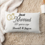 Just married 50 year ago wedding anniversary  lendenkissen<br><div class="desc">Just married 50 years ago personalized 50th wedding Anniversary simple couple lumber pillow. .  Perfect gift for married couple who are celebrating 50 years together married.</div>