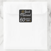 Just Married 60 Years Ago II Quadratischer Aufkleber (Tasche)