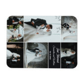 Just Married 6 Foto Wedding Collage Magnet (Horizontal)