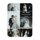 Just Married 6 Foto Wedding Collage Magnet (Vertikal)