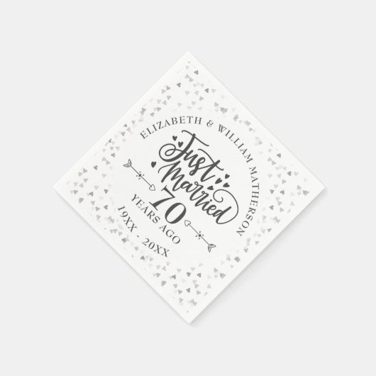 Just Married 70. Wedding Jubiläum Serviette (Ecke)