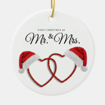 Just Married a Christmas Ornament New Weds Herz