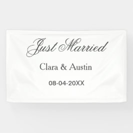 Just Married add couple name date year wedding sim Banner