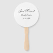 Just Married add couple name date year wedding sim Fächer (Rückseite)