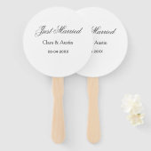 Just Married add couple name date year wedding sim Fächer (Vorne und Hinten)