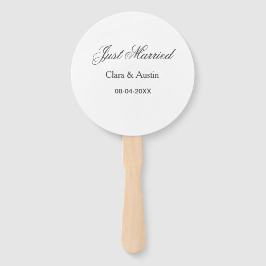 Just Married add couple name date year wedding sim Fächer (Vorderseite)