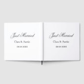 Just Married add couple name date year wedding sim Gästebuch (Voll)