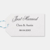 Just Married add couple name date year wedding sim Geschenkanhänger (Rückseite Horizontal)
