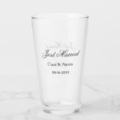 Just Married add couple name date year wedding sim Glas (Rückseite)