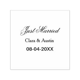 Just Married add couple name date year wedding sim Permastempel