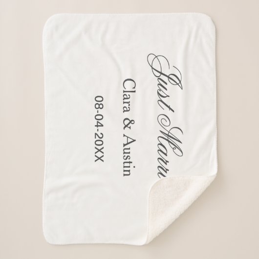 Just Married add couple name date year wedding sim Sherpadecke (Vorderseite)