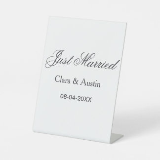 Just Married add couple name date year wedding sim Sockelschild