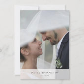 Just Married Add Foto Wedding Ankündigung (Rückseite)