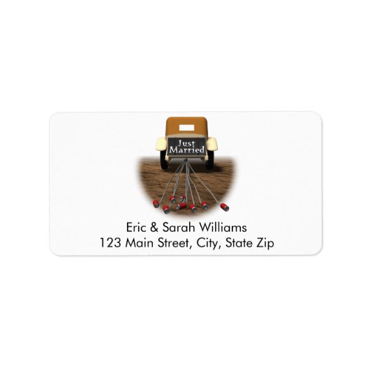 Just Married Address Labels Adressaufkleber (Vorne)