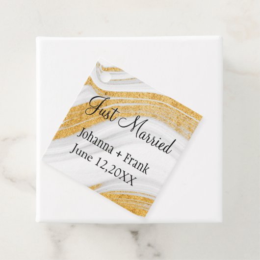 Just Married Agate mit Gold Bands Geschenkanhänger (Beispiel)