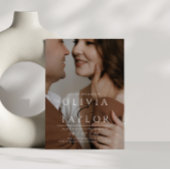 Just Married Ampersand verwoben 2 Foto Hochzeit Einladung