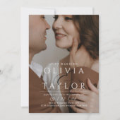 Just Married Ampersand verwoben 2 Foto Hochzeit Einladung (Vorderseite)