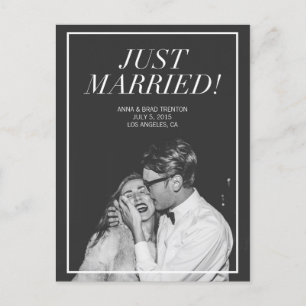 Just Married   Ankündigung einer Hochzeit im moder