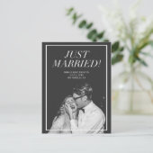 Just Married | Ankündigung einer Hochzeit im moder (Stehend Vorderseite)