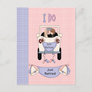 Just Married Ankündigungspostkarte