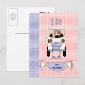 Just Married Ankündigungspostkarte (Vorne/Hinten)