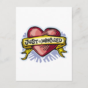 Just Married Ankündigungspostkarte