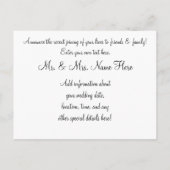 Just Married Ankündigungspostkarte (Rückseite)