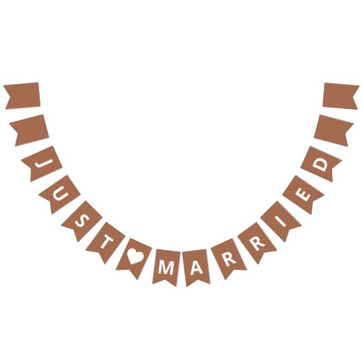 Just Married Announcement Burnt Orange Terracotta Wimpelkette (Alle)
