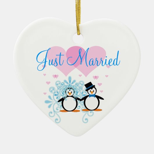 Just Married - Anpassbar Keramikornament (Vorne)