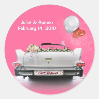 Just Married (anpassbar) Runder Aufkleber