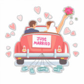 Just Married Aufkleber (Vorderseite)