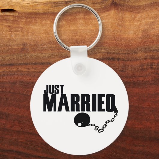 Just Married ball and chain Schlüsselanhänger (Vorderseite)