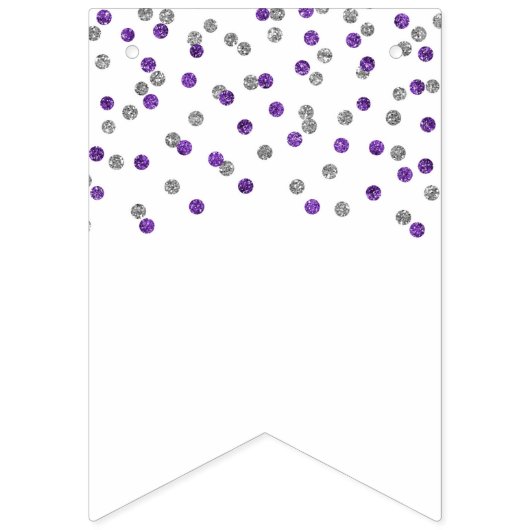 Just Married Banner Lila Silver Confetti (Erste Fahne)