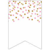 Just Married Banner Pink Gold Confetti (Zweite Fahne)