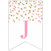 Just Married Banner Pink Gold Confetti (Dritte Fahne)