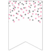 Just Married Banner Pink Silver Confetti (Zweite Fahne)